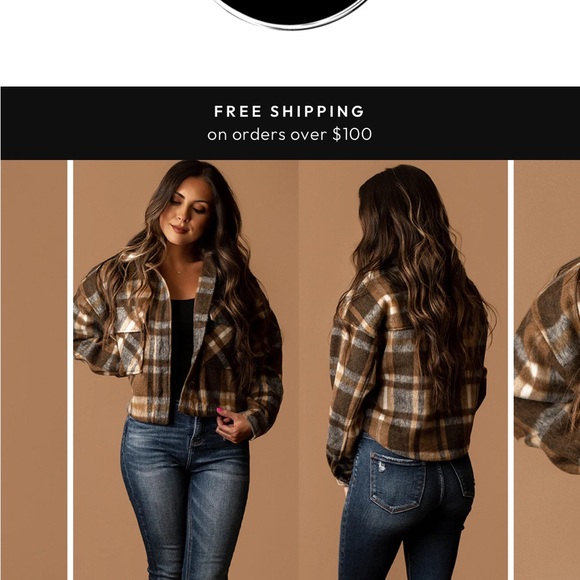 Love Tree Brown and Cream Plaid Shirt - Picture 2 of 3